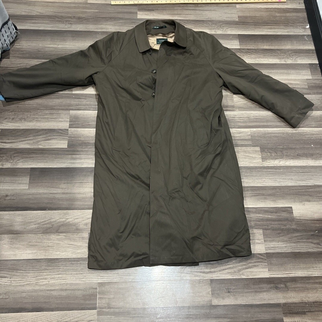 Ralph Lauren RN 21510 Brown Long Trench Over Coat Size 44L Mens