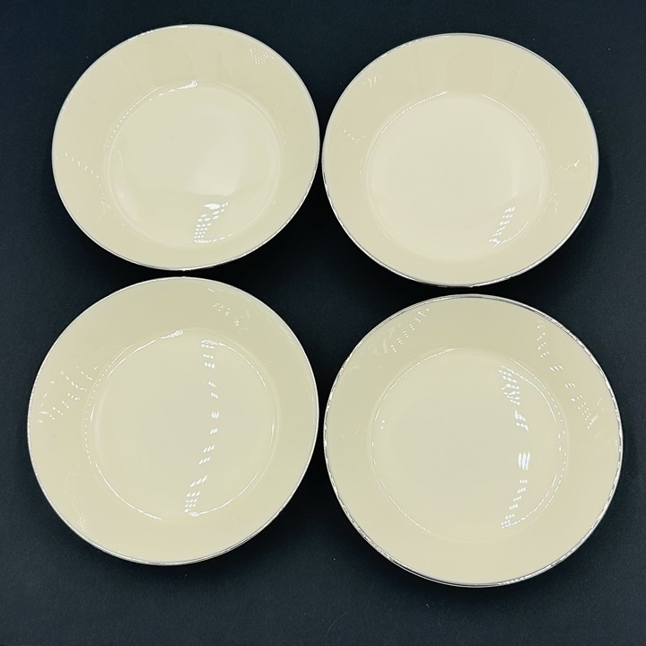 Lenox Rapture Fruit Dessert 5 5/8 Bowls Platinum Rim USA Set of 4