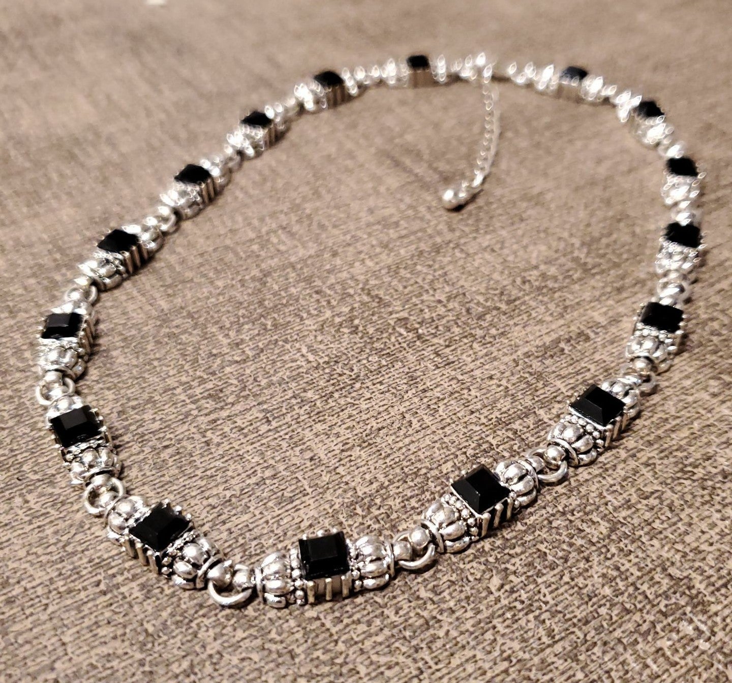 Princess Cut Black Onyx Necklace