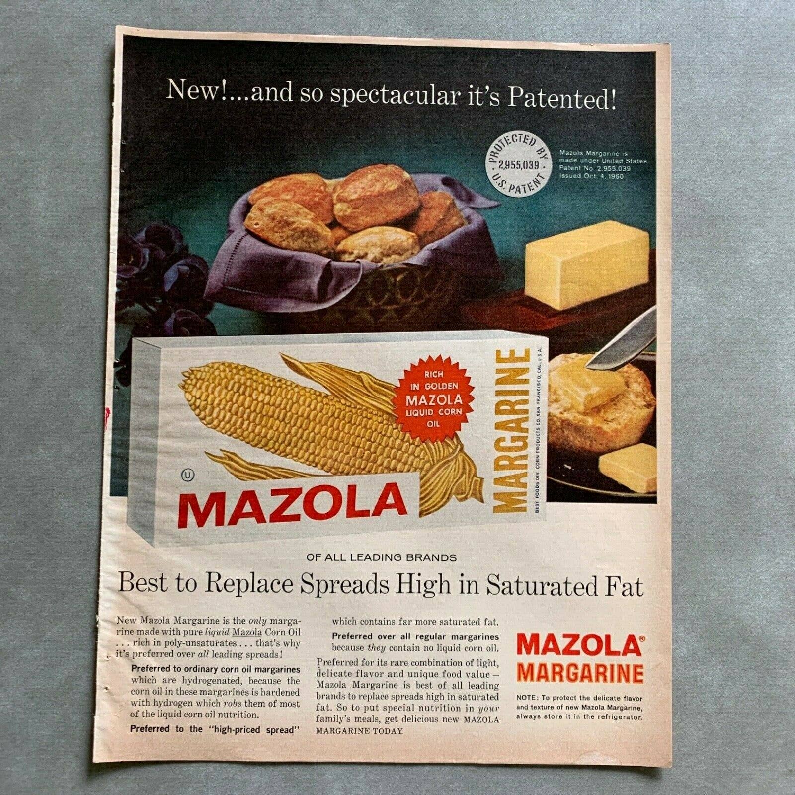 Mazola Corn Oil Margarine Vintage Magazine Print Ad 1961 Mazola Corn Oil Margarine Vintage Magazine Print Ad 1961