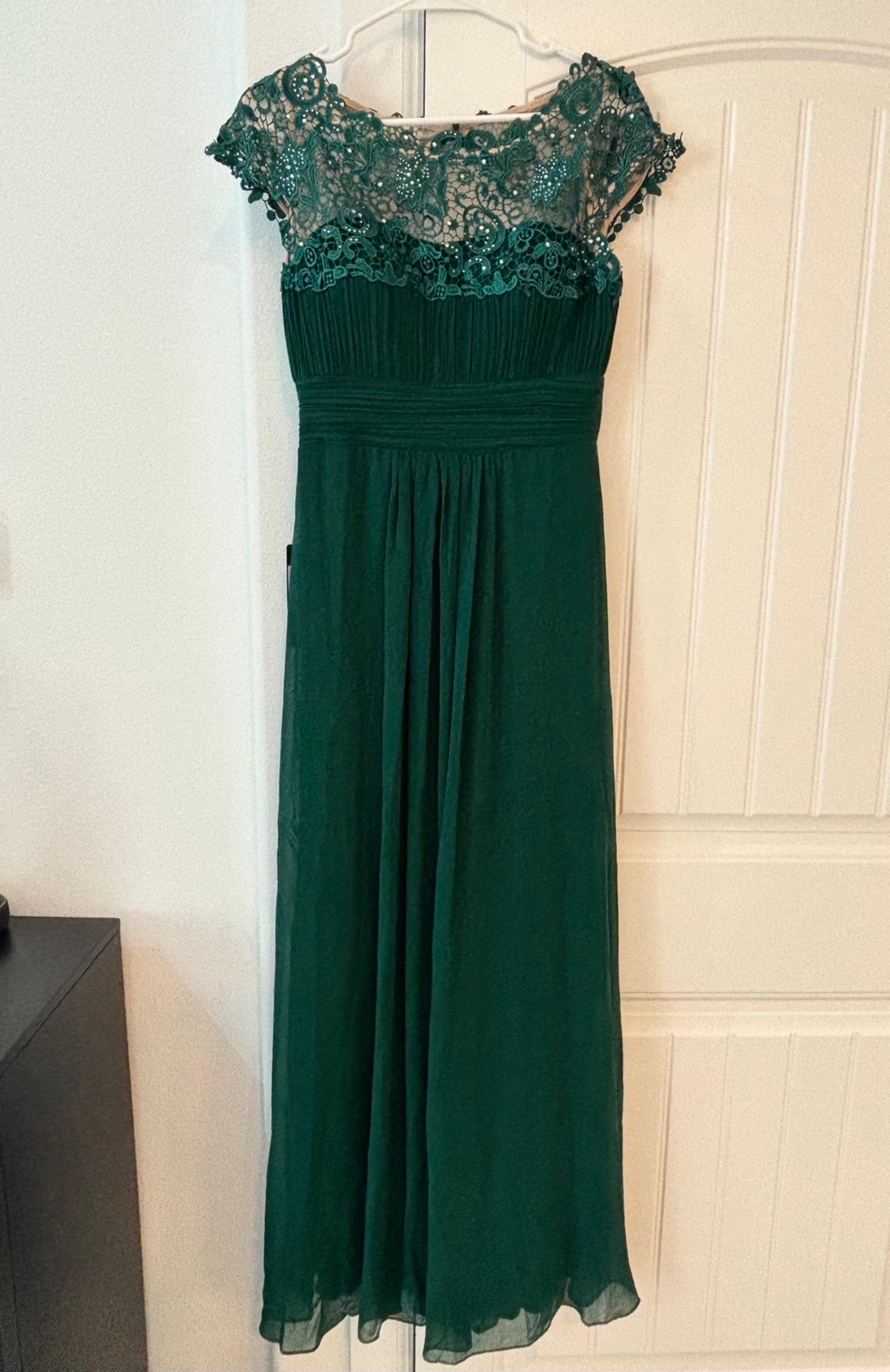 Ever Preety Elegant Maxi Long Lace Cap Sleeve Bridesmaid Dress size 4