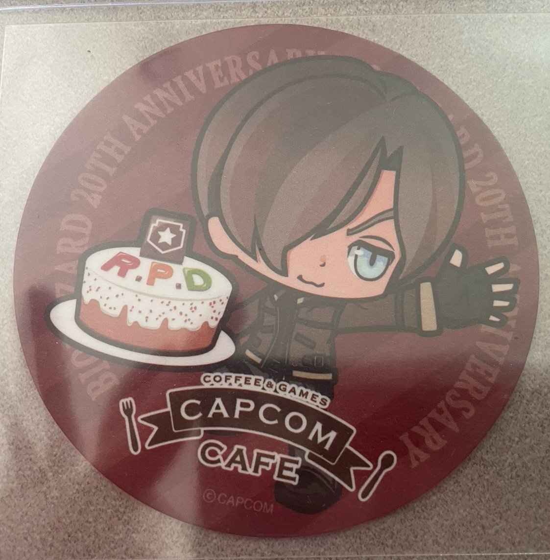 RE4 Leon S Kennedy Capcom Cafe Coaster (Resident Evil 4)