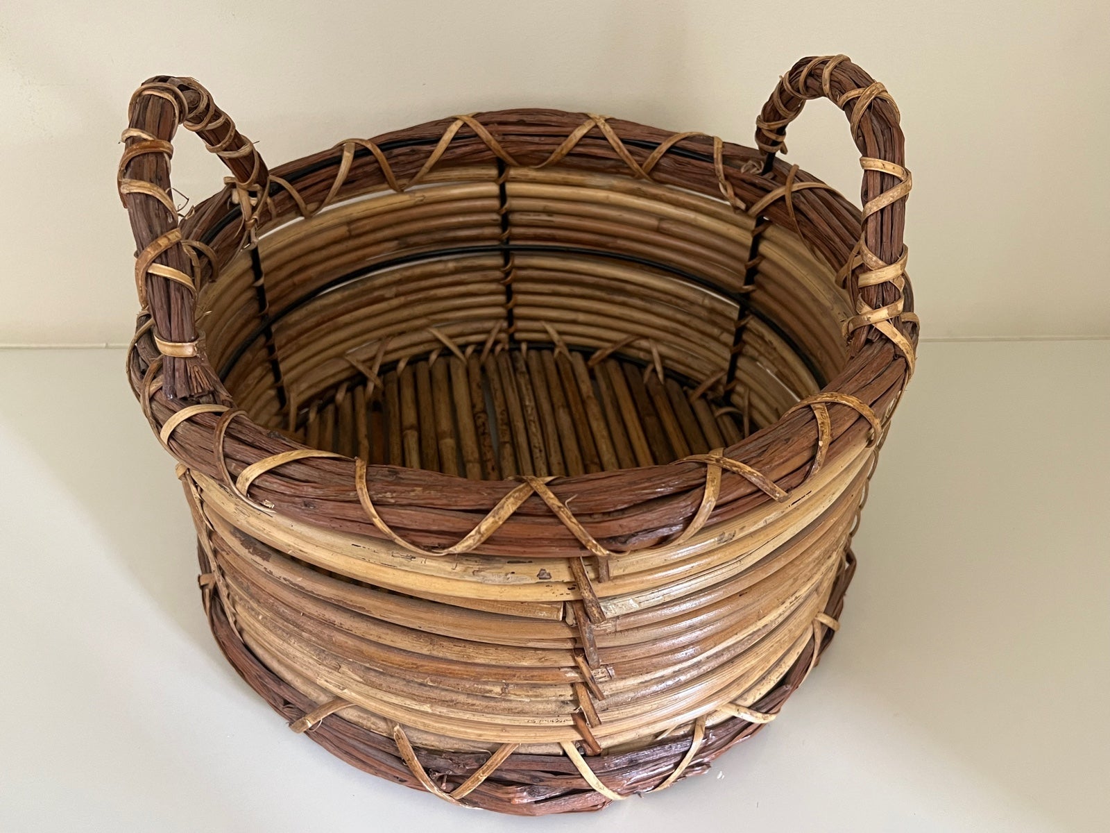 Vintage Boho Rattan Basket