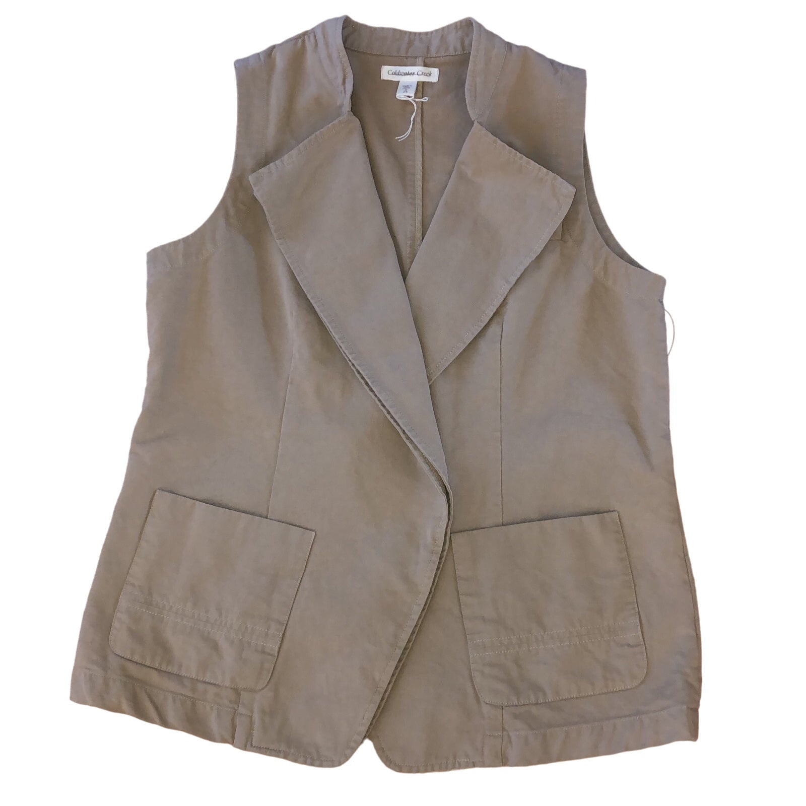 A symmetrical vest with button closing by Coldwater Creek cotton vest size small