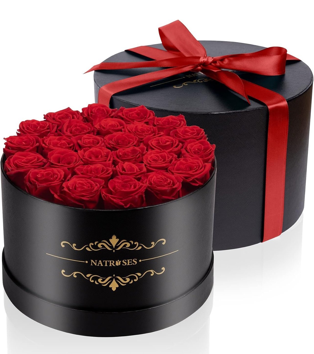 NATROSES 27 Piece Forever Preserved Roses in a Box, Luxury Preserved Flowers Red