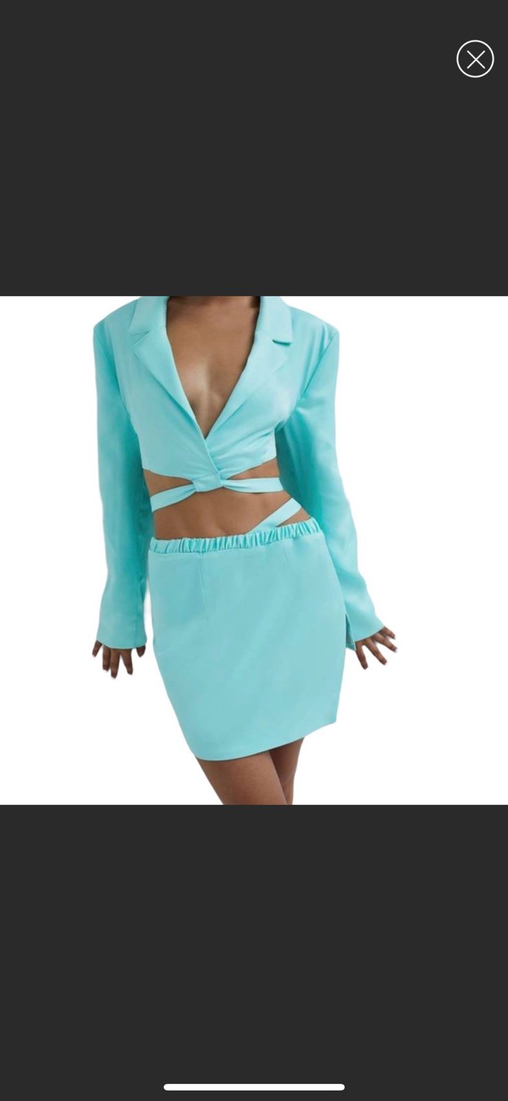 For Love And Lemons Aqua mini skirt