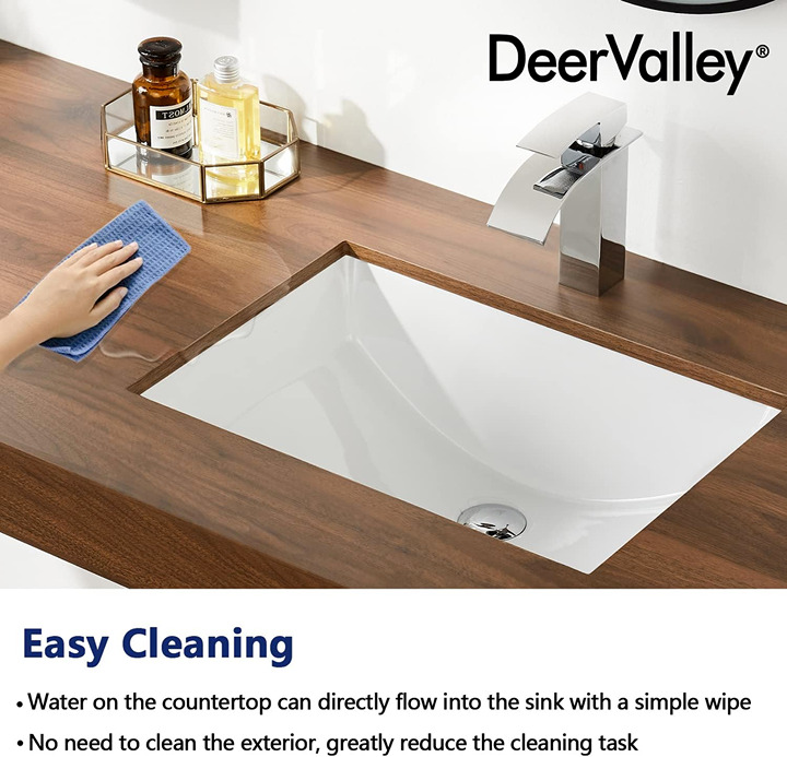DEERVALLEY Ally 20.87 in. Undermount Bathroom Sink in White Vitreous China