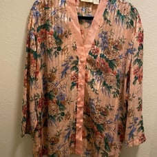 Victoria's Secret Vintage Gold Label Floral Night Shirt Size Large