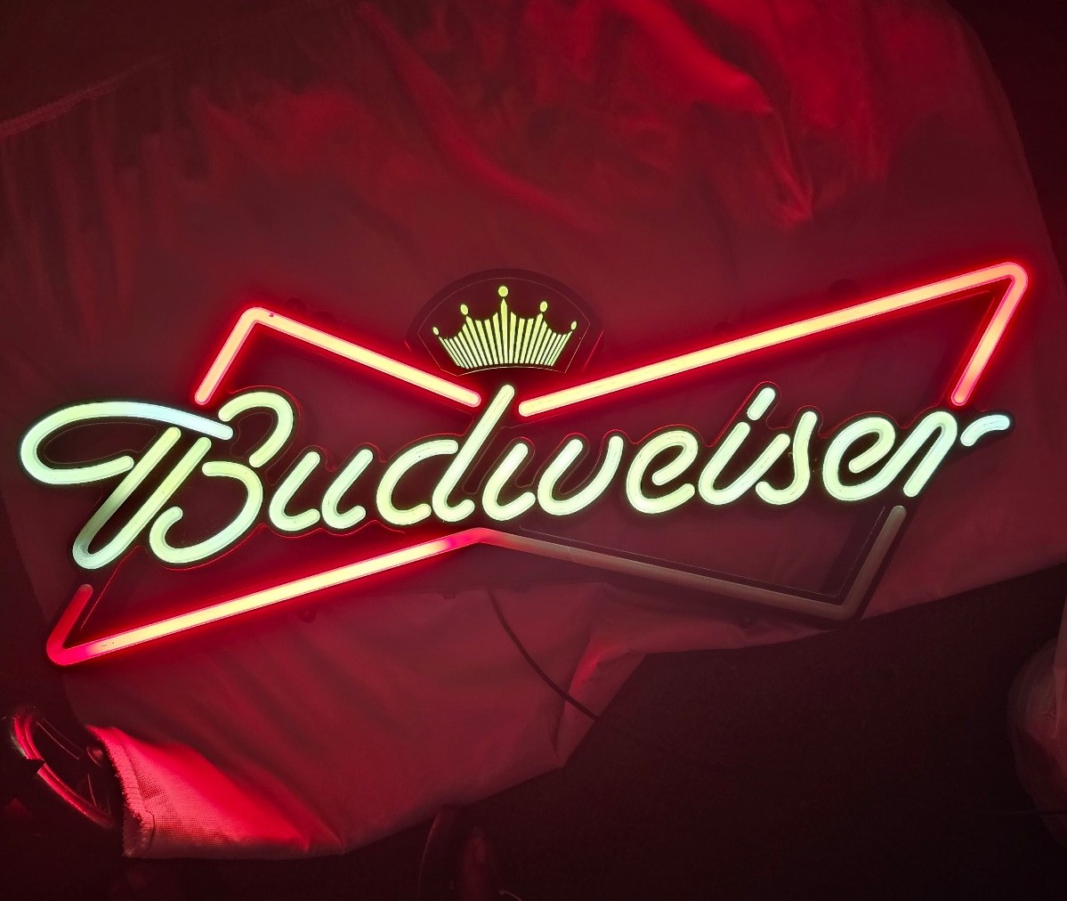 Budweiser man cave light, pool table rm light