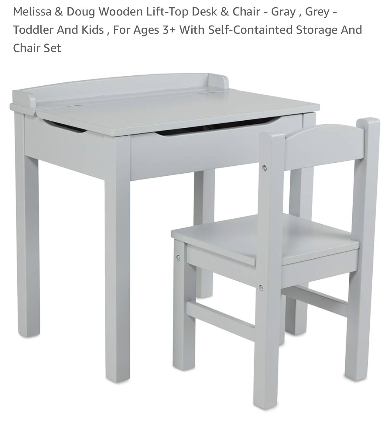 Melissa & Doug wooden lift top desk and chair