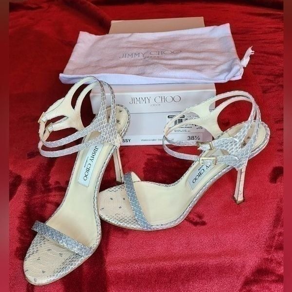 Jimmy Choo Shoes Watersnake Skin -natural 38 1/2