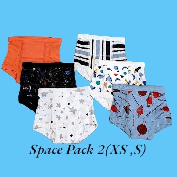 Hanna Andersson Training Underwear Pack of 6 - Space Pack 2 Size XS