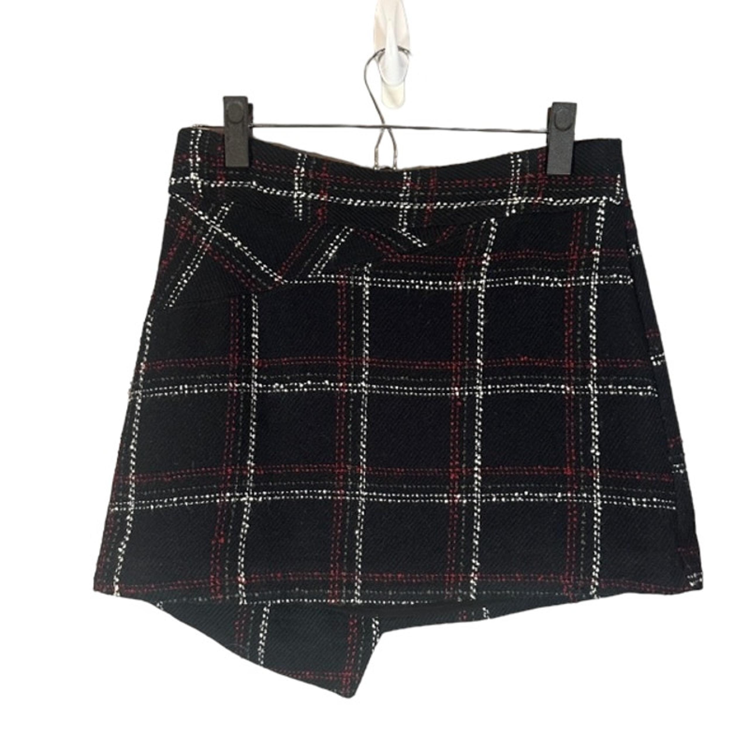 BCBGenration Black & Red Plaid Knit School Girl Mini Skirt Women Sz 4