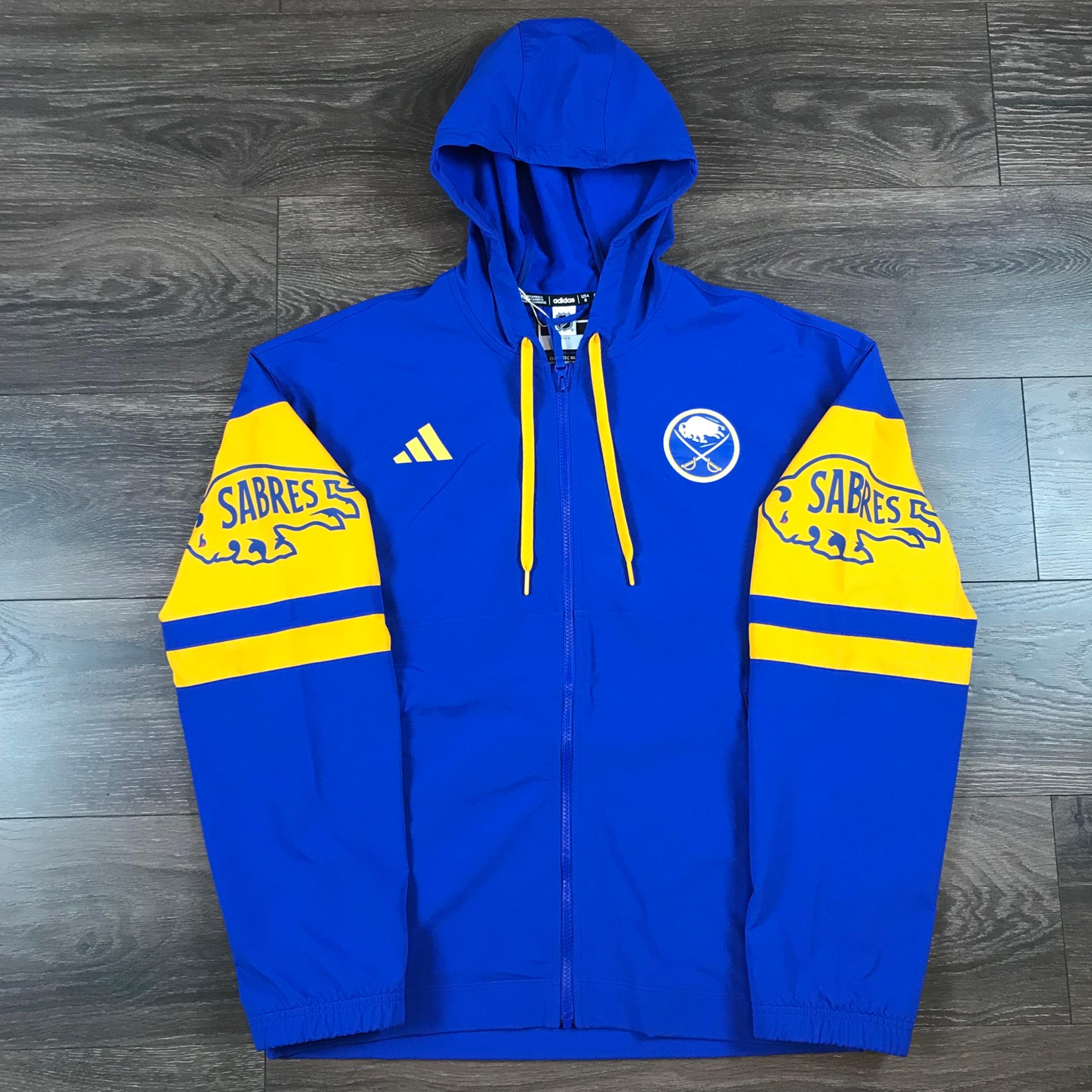 Adidas NHL Buffalo Sabres Men’s Full Zip Hockey Sports Team Windbreaker Jacket