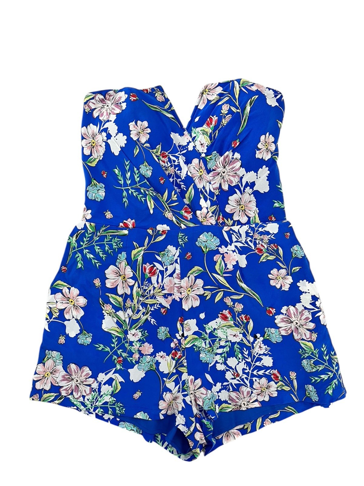 Yumi Kim Royal Floral Strapless Romper, Size medium