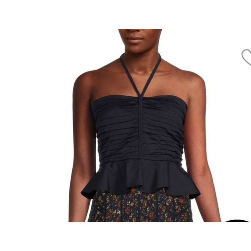 NWT Veronica Beard Arienne Ruched Halter Top Sz 0
