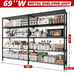 69 W Storage Shelves, Wire Shelving Load 1600LB Metal Shelves for Storage 5-Tie