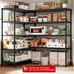 69 W Storage Shelves, Wire Shelving Load 1600LB Metal Shelves for Storage 5-Tie