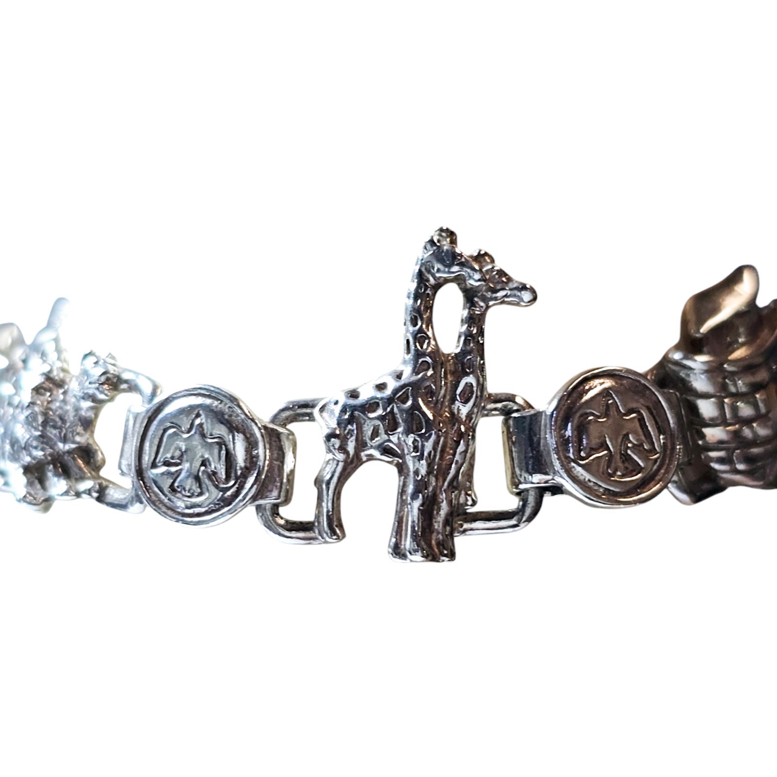 Vintage Sterling Silver Noah's Ark Bracelet 17mm