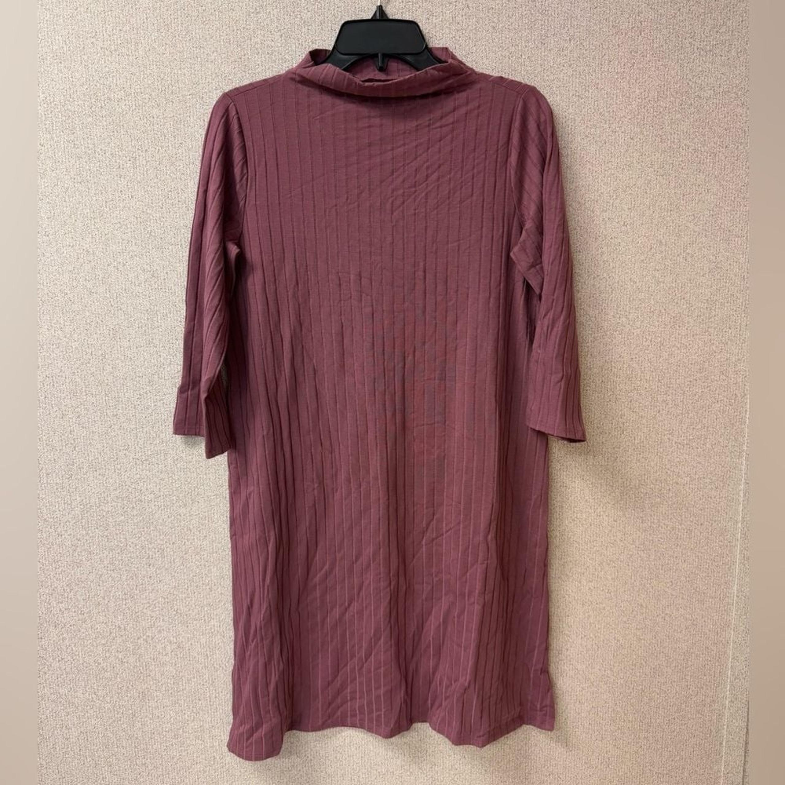EILEEN FISHER Womens Size XS Funnel Neck Three-Quarter Sleeve Shift Dress