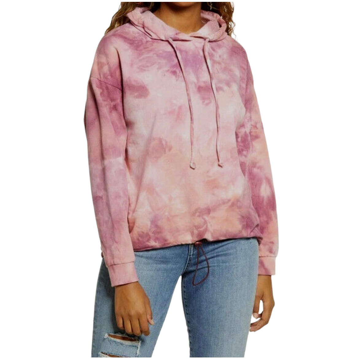 bp NEW High Low Pink Purple Tie Dye Fleece Hoodie Size XS New with tags