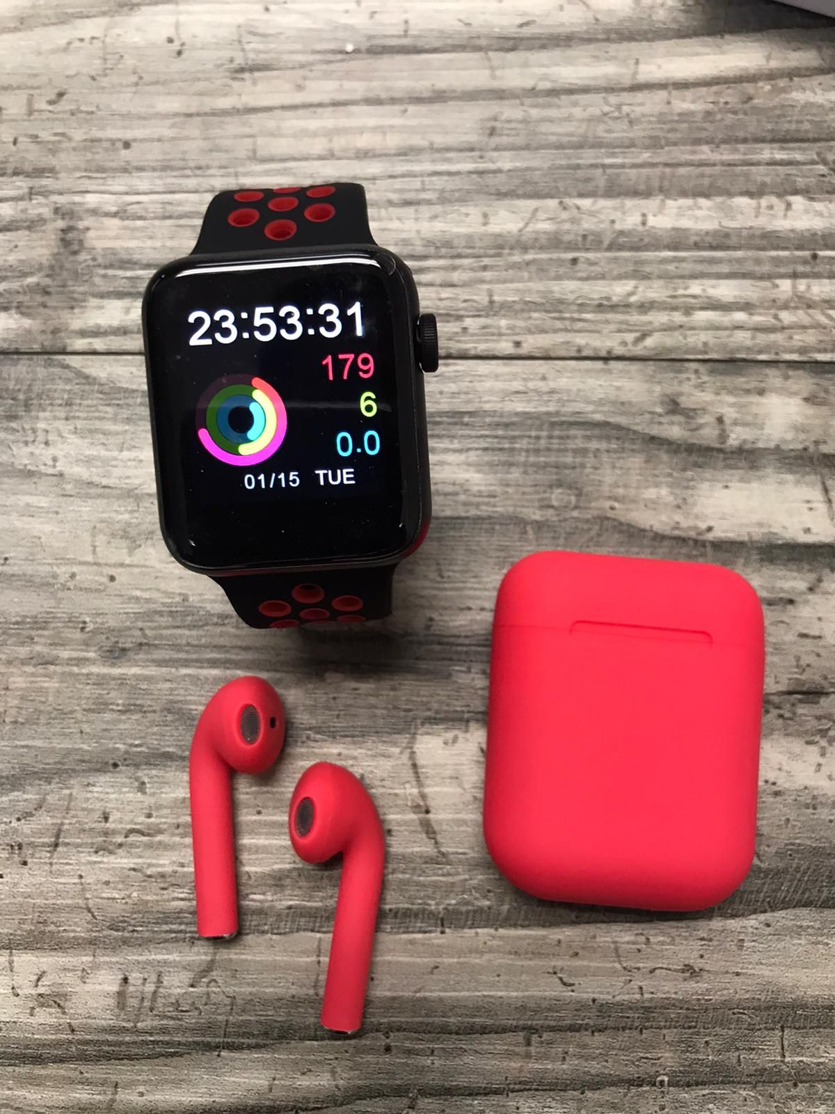 Pack of smart watch and earphones