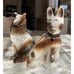 Vintage Pair Of German SHEPHERD Dogs Figurine Ceramic Porcelain Pottery