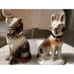 Vintage Pair Of German SHEPHERD Dogs Figurine Ceramic Porcelain Pottery