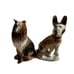 Vintage Pair Of German SHEPHERD Dogs Figurine Ceramic Porcelain Pottery
