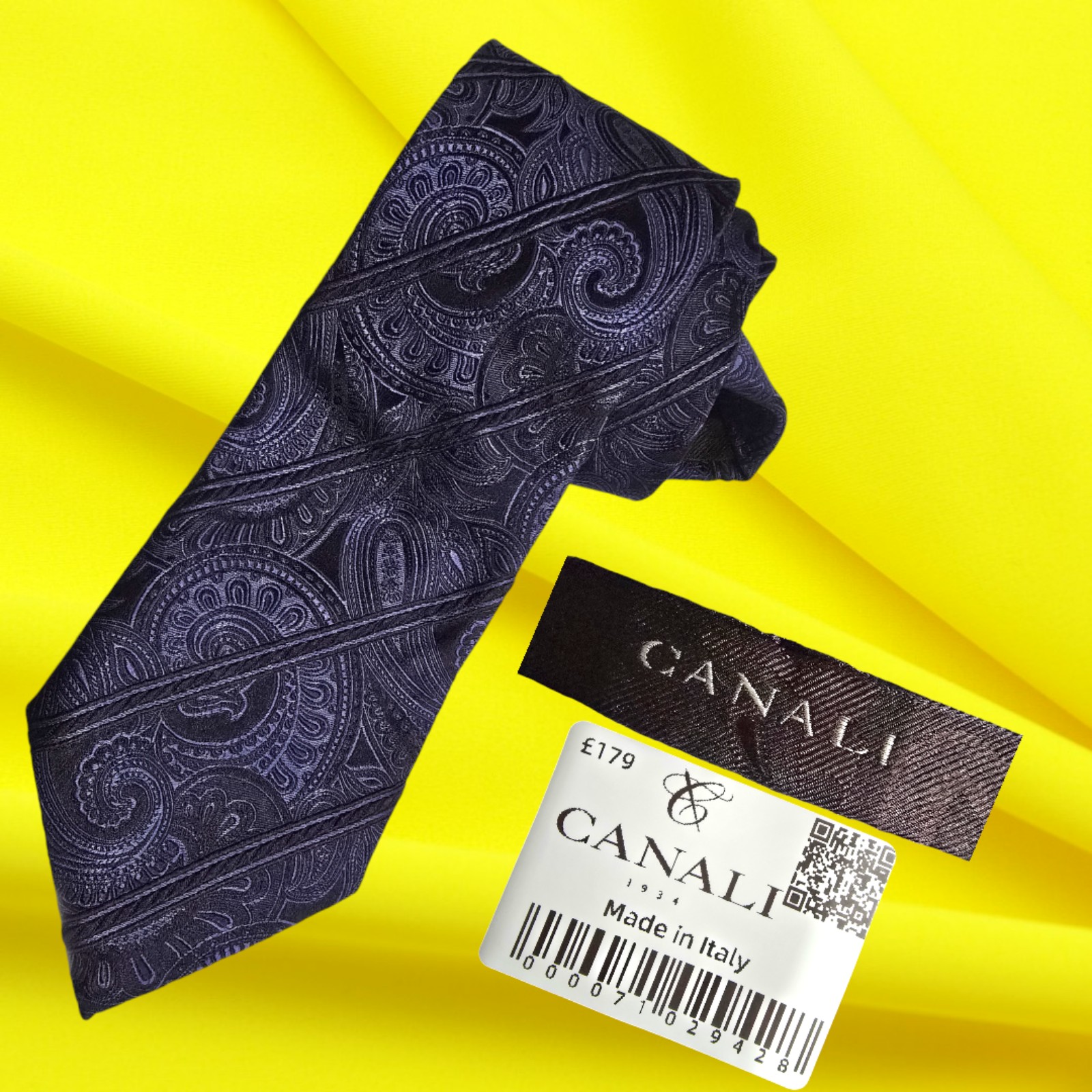 CANALI EXQUISITE ITALIAN WOVEN SILK NECKTIE, NWT 179