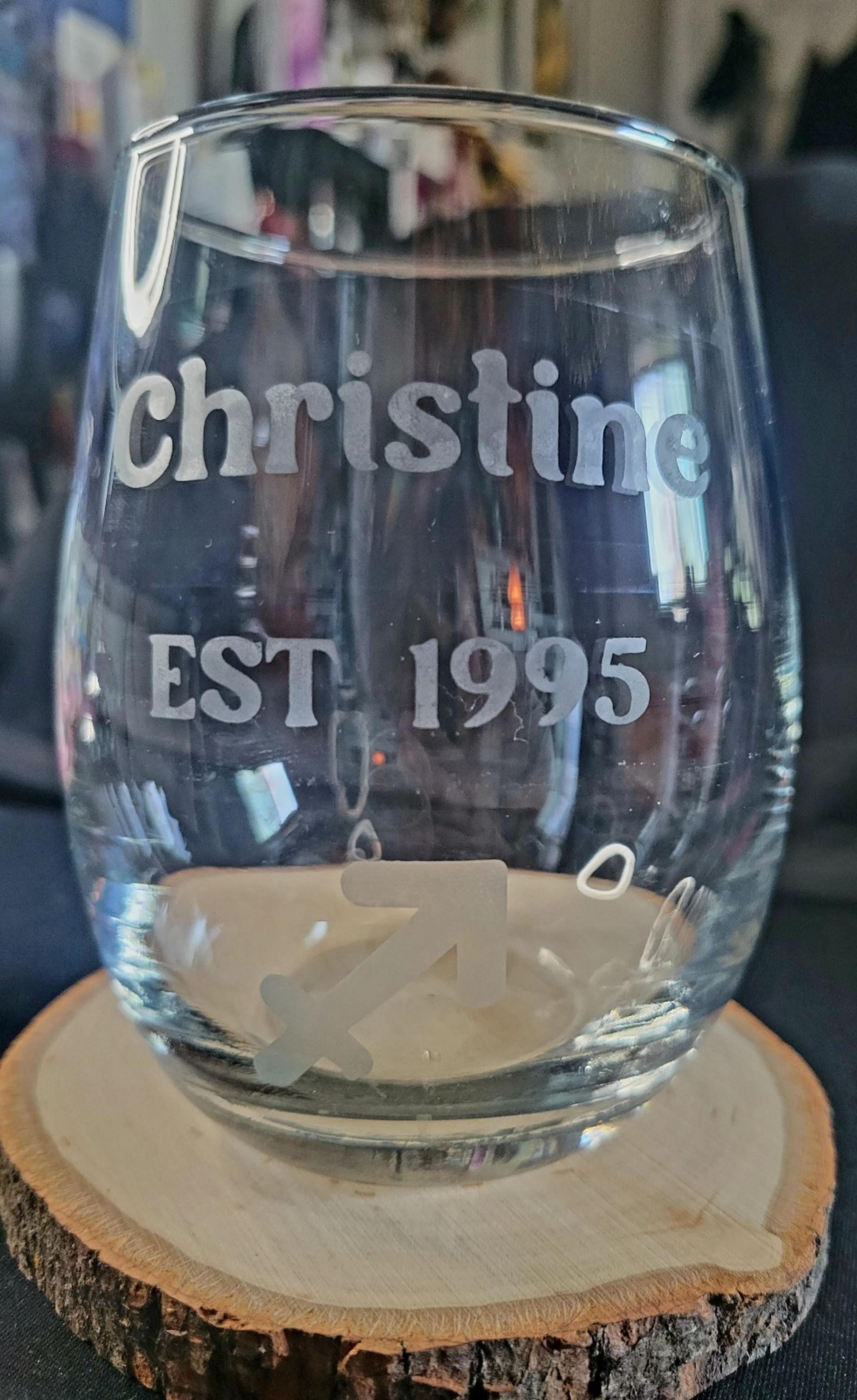 PERSONALIZED wine glass
