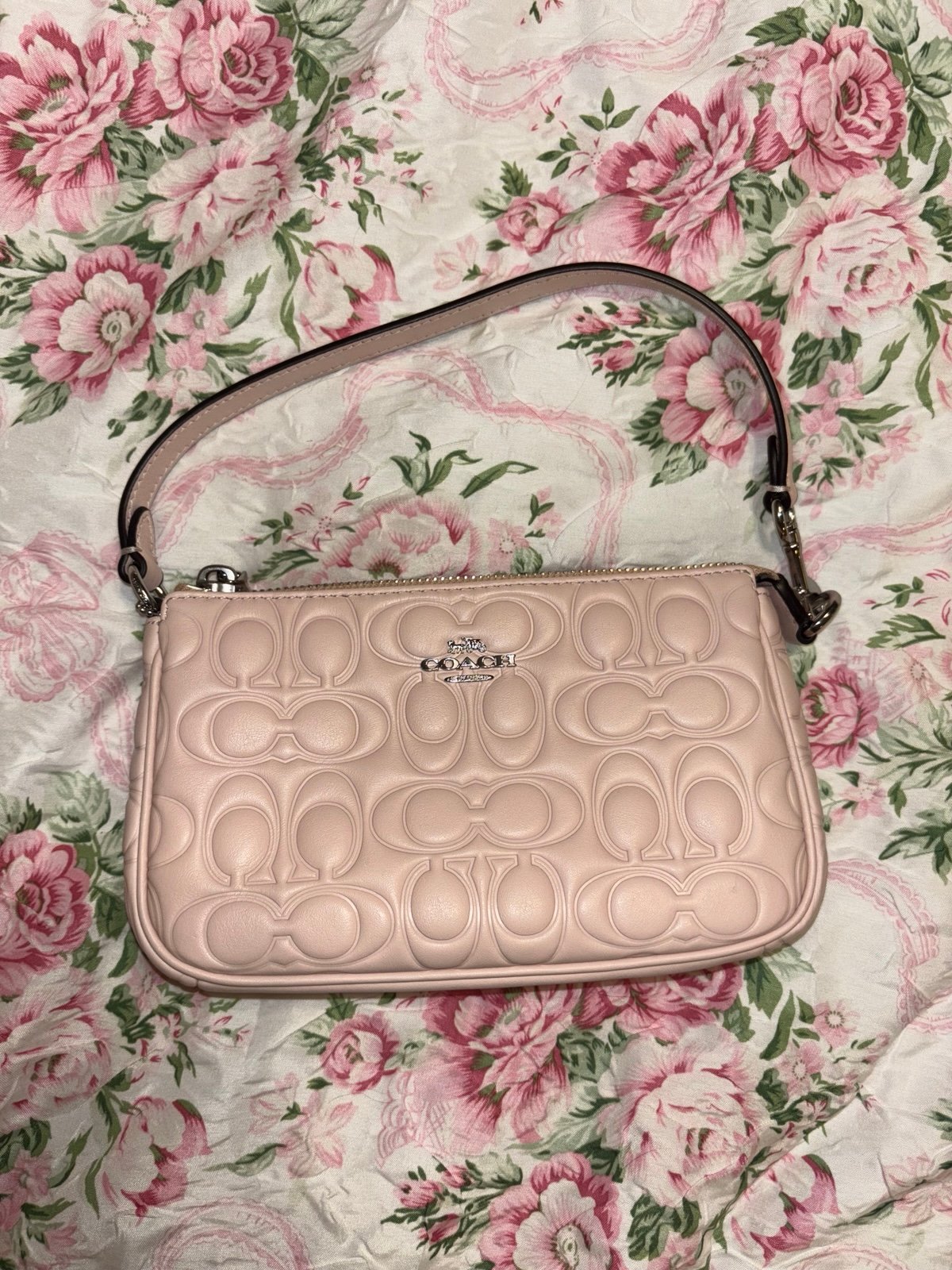 Coach Nolita 19 In Signature Leather Shoulder Bag Wristlet Blush Pink CZ456