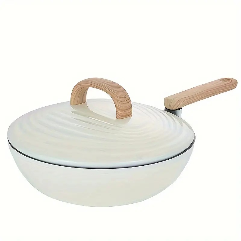 1pc Kitchen Cookware, Covered Frying Pan, Tree Ring Frying Pan