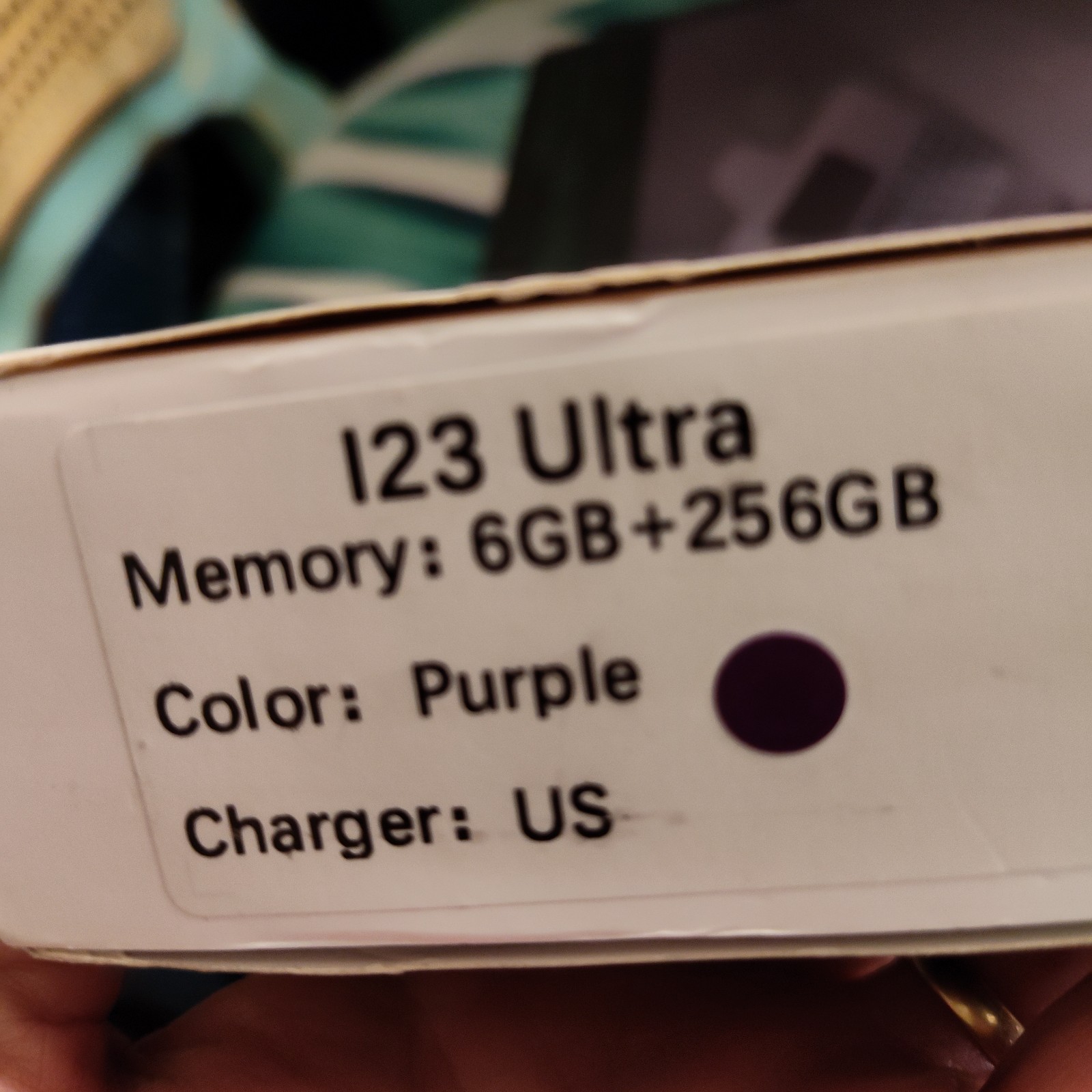 123 Ultra Memory 6GB + 256GB Color Purple Charger US