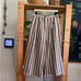 ASTR the Label Linen Blend Blue and Cream Striped Wide Leg Cropped Pants