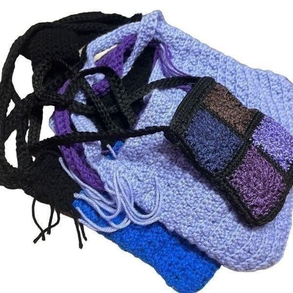 Sentimental/Bundle of handmade crochet knit purses nwt