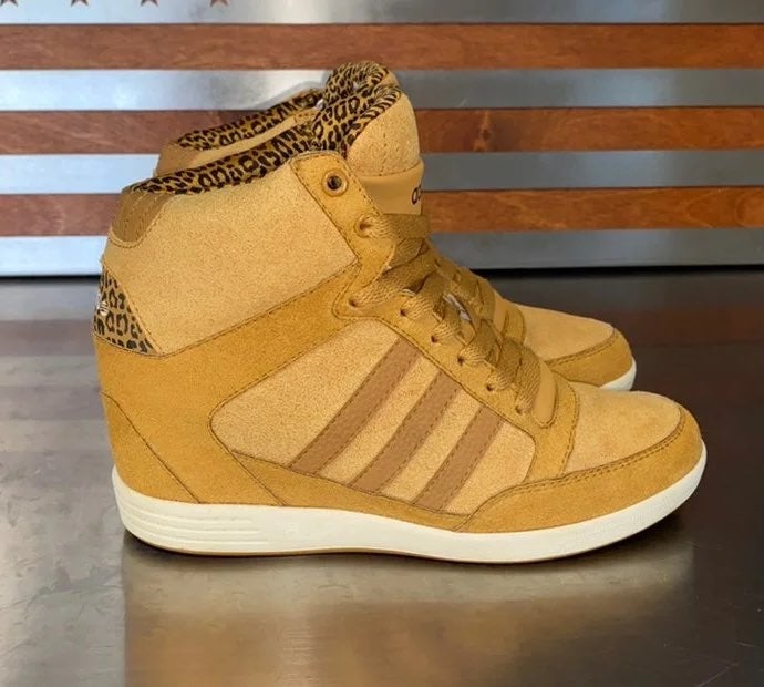 red adidas wedge sneakers