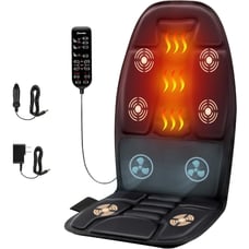 Back Massage Chair Seat Pad Deep Tissue Vibration 2 Levels Cool or Heat
