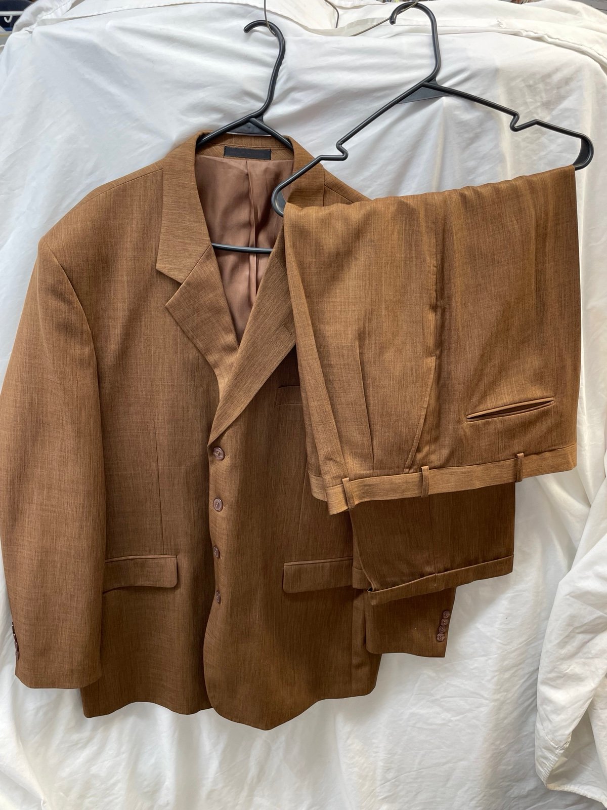 Falcone Brown 2piece suit with Satin Lining men sz 46x40