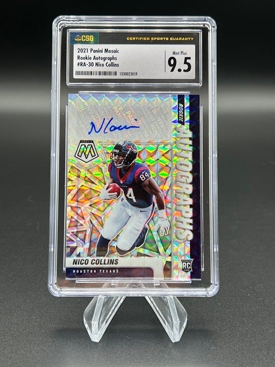 Nico Collins 2021 Mosaic Rookie Autographs Houston Texans CSG 9.5 MINT+