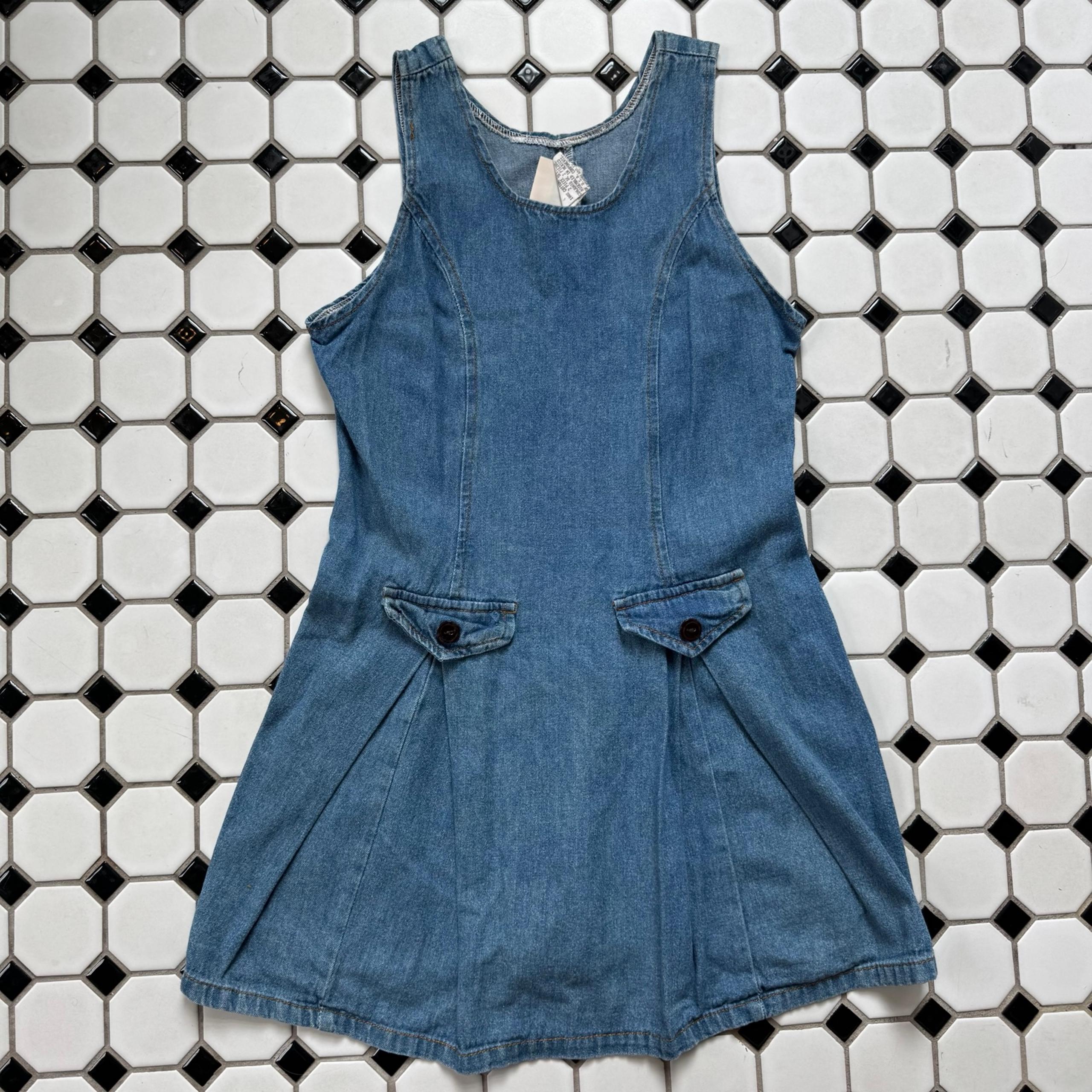 Vintage 1990’s Denim Jumper Dress Kids Size 6