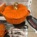 Smith & Clark Ironworks 2qt enameled cast iron pumpkin dutch oven