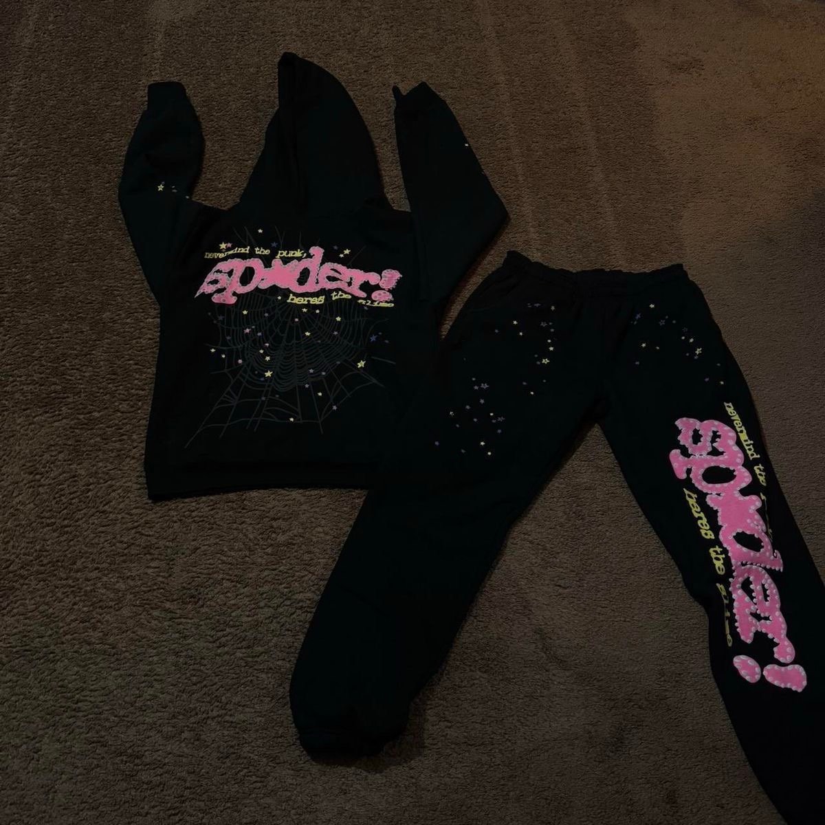 Black spider sweatsuit