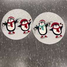 Penguins Christmas beaded placemats set of 4