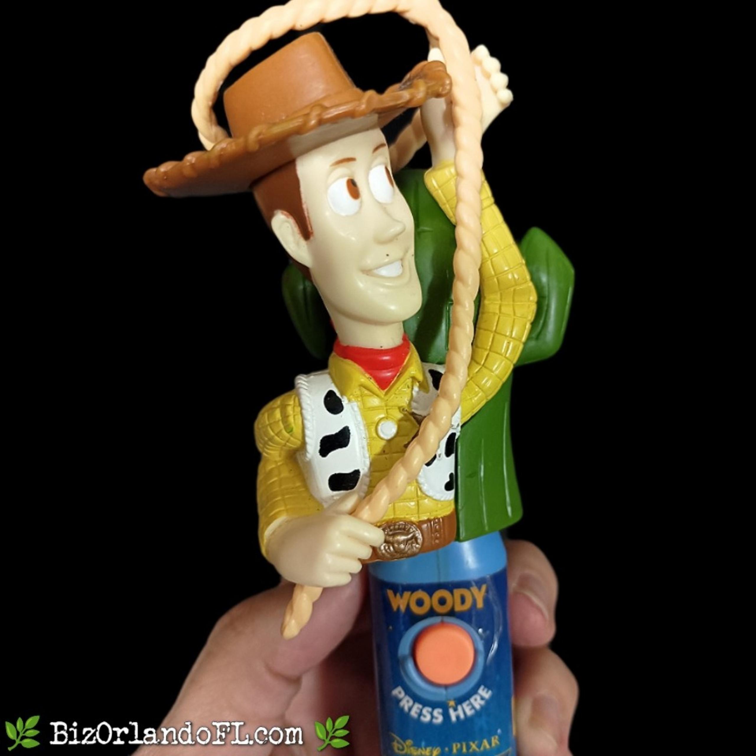 VINTAGE: Disney Pixar Toy Story 2 Woody Spin Pop Candy Action Figure with Lasso