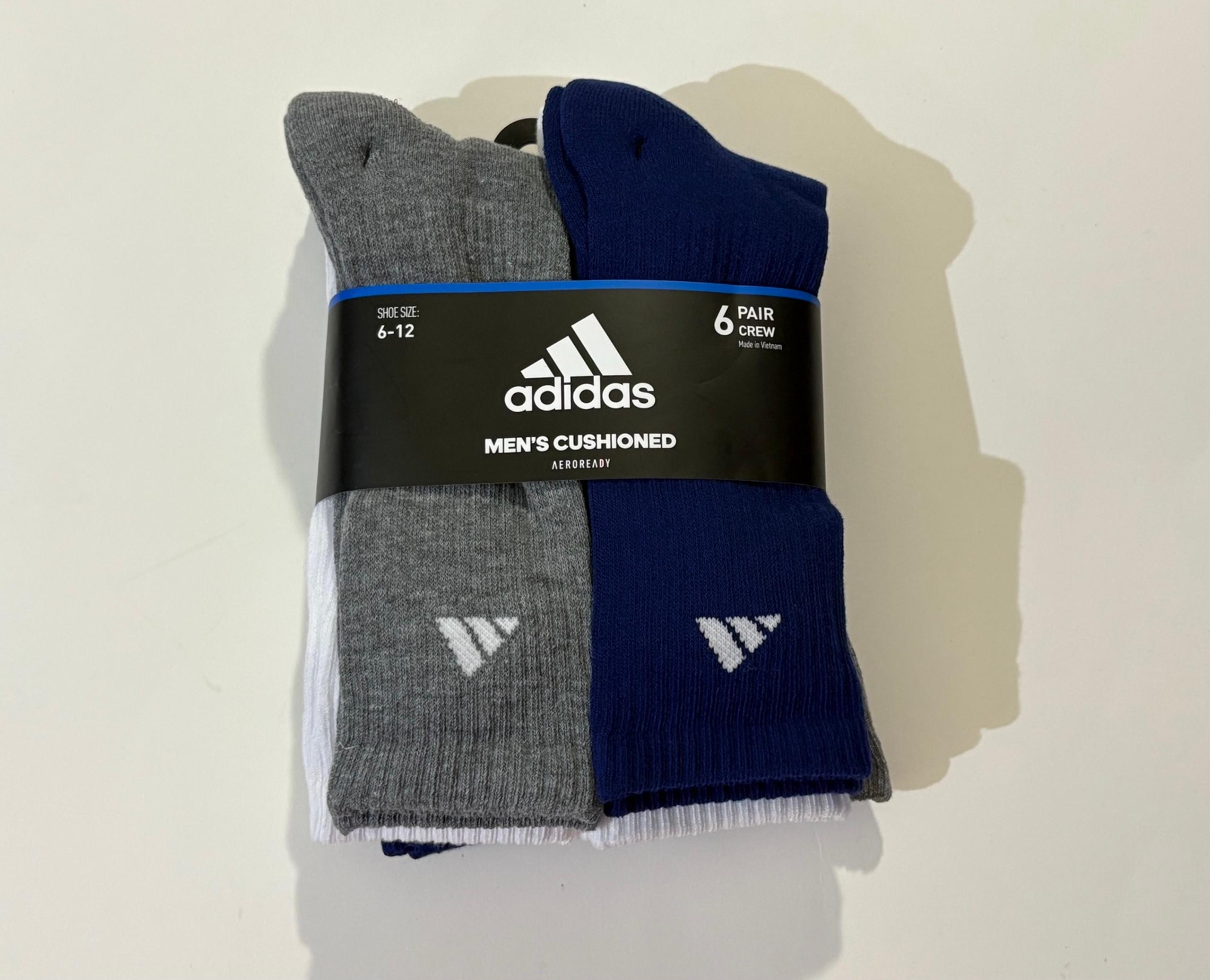 Adidas Men's Cushioned Crew Socks 
6-Pack