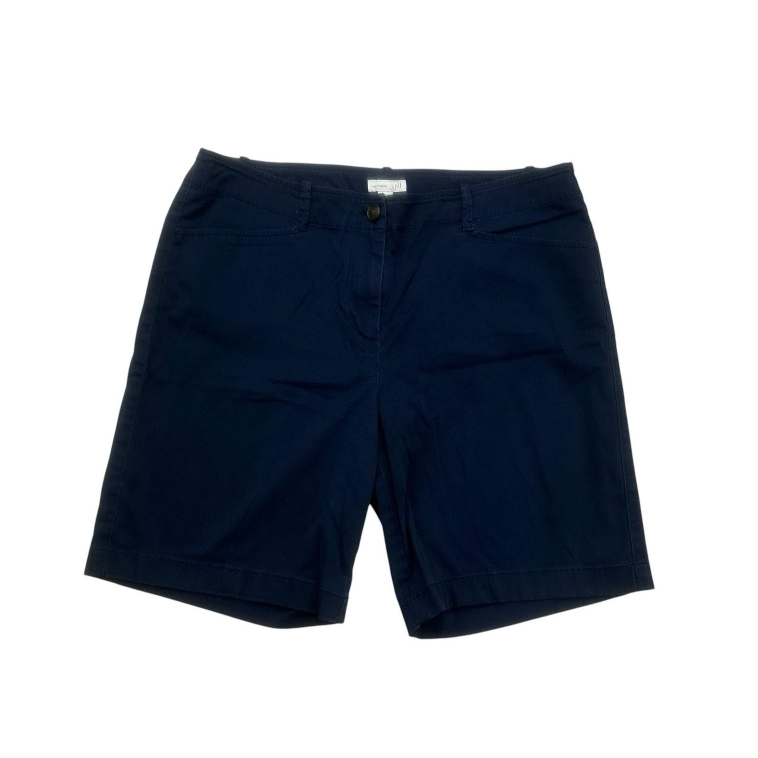 J Jill Shorts Womens 10 Blue Live In Chino Flat Front Mid Rise Stretch