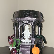 Bath & Body Works Light-Up Haunted Gazebo 3-Wick Candle Holder NIB Halloween