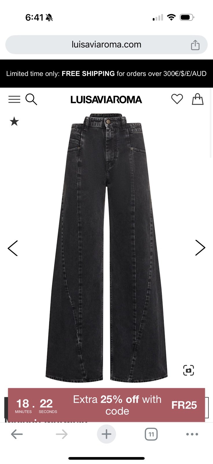 Maison Margiela Asymmetric wide leg cotton denim jeans