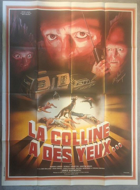 SIGNED The Hills Have Eyes Michael Berryman 1977 Wes Craven French Horror Poster
